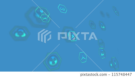 Image of multiple energy concept digital icons floating against blue background 115748447