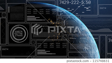 Image of computing data processing over globe 115748631