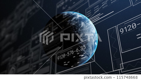 Image of computing data processing over globe Image of computing data processing over globe 115748668