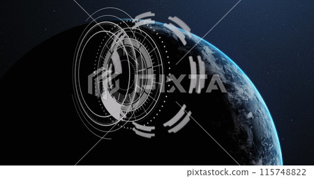 Image of statistics and financial data processing over globe 115748822