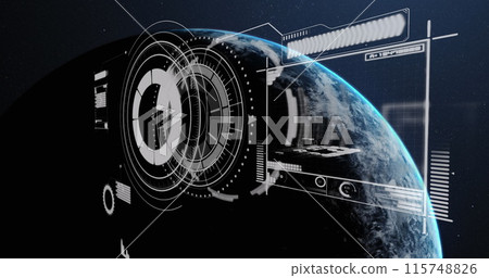 Image of statistics and financial data processing over globe Image of statistics and financial data processing over globe 115748826