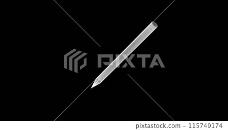 Image of pencil icon on black background Image of pencil icon on black background 115749174