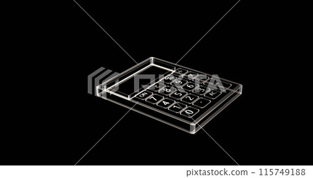 Image of calculator icon moving on black background 115749188