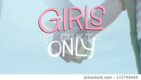 Image of girls only text over woman holding hands Image of girls only text over woman holding hands 115749489