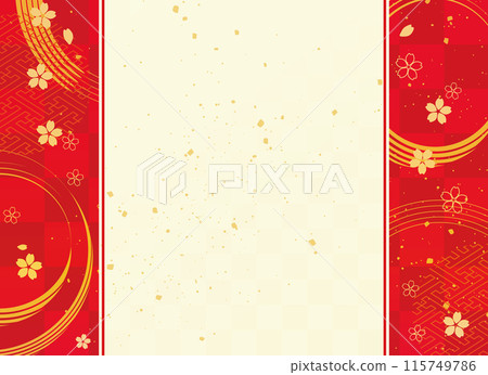 日本圖案背景和紅色日本圖案 日本圖案背景和紅色日本圖案 115749786