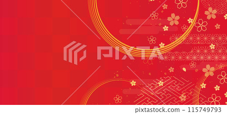 Japanese pattern background and red Japanese pattern 115749793