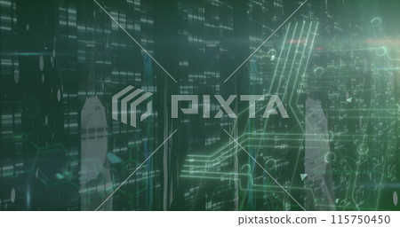Image of data processing over network of connections Image of data processing over network of connections 115750450