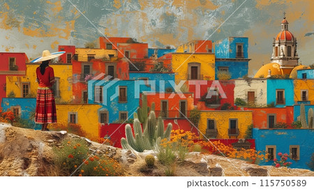 collage mexican woman 115750589