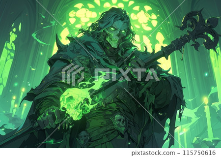 necromancer in green smoke necromancer in green smoke 115750616