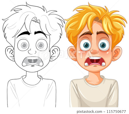 Surprised Boy Cartoon Illustration Surprised Boy Cartoon Illustration 115750677