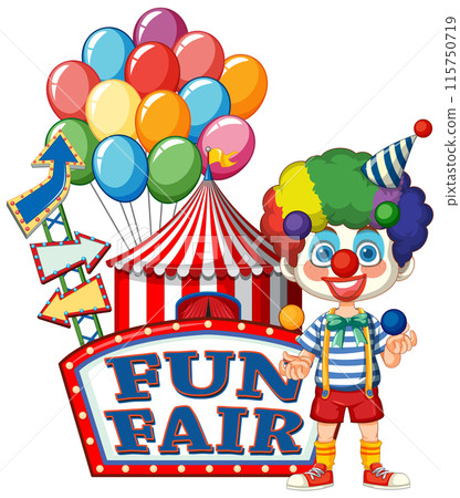 Colorful Clown at Fun Fair Colorful Clown at Fun Fair 115750719