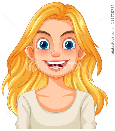 Happy Blonde Woman Smiling Happy Blonde Woman Smiling 115750725