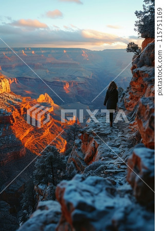 woman in the Grand Canyon woman in the Grand Canyon 115751169