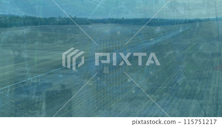 Image of data processing over landscape 115751217