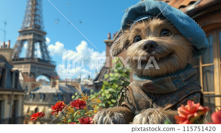 dog in Paris 115751420
