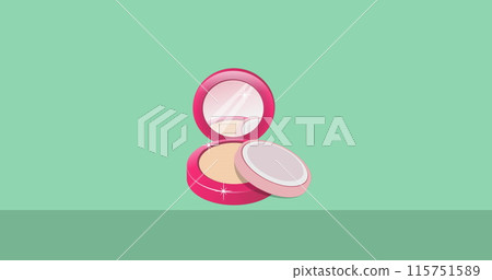 Image of face powder icon on green black background Image of face powder icon on green black background 115751589