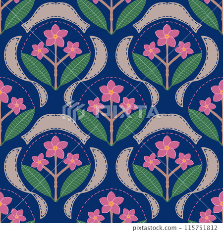 Illustration of a seamless pattern of plumeria Illustration of a seamless pattern of plumeria 115751812