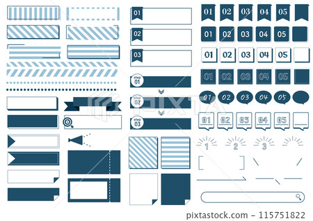 一個簡單的標題框和數字排列集，可用於商業目的。 115751822
