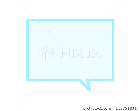 卡通藍線方形語音氣泡 卡通藍線方形語音氣泡 115751831