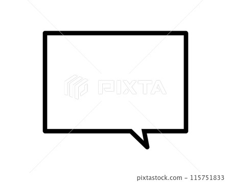 Comic book black line square speech bubble Comic book black line square speech bubble 115751833