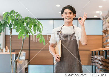 Waiters, cafe clerks, baristas, and hall staff working at cafes and restaurants Waiters, cafe clerks, baristas, and hall staff working at cafes and restaurants 115751841
