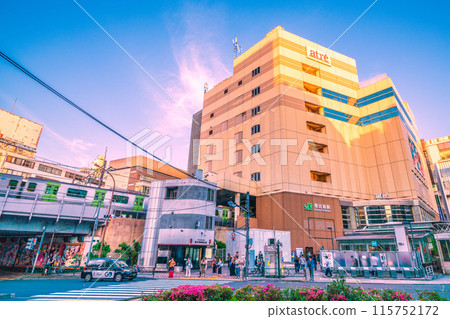 Tokyo cityscape in Japan, overlooking Ebisu Station and the Yamanote Line, May 5th 115752172