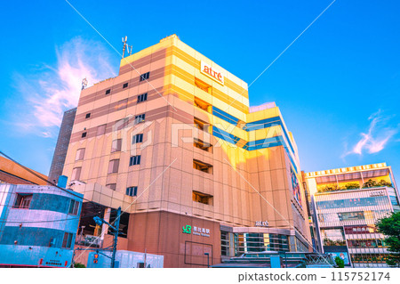 Tokyo cityscape in Japan: The days are getting longer... View of Ebisu Station, etc. = May 5th 115752174