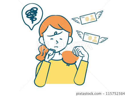 A woman who is in trouble because of a lack of money 115752384
