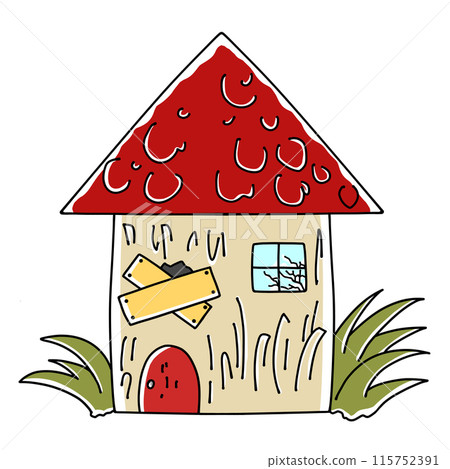 鬆散簡陋的危房,堅實的油漆 鬆散簡陋的危房,堅實的油漆 115752391