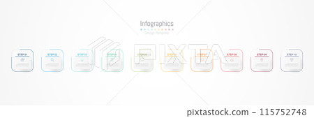 Infographic 10 options design elements for your business data. Vector Illustration. 115752748