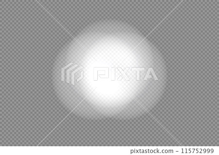 Three transparent round beams of white light overlayed on each other on the wall Three transparent round beams of white light overlayed on each other on the wall 115752999