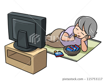 奶奶躺著看電視 115753117