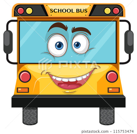 Happy School Bus Cartoon 115753474