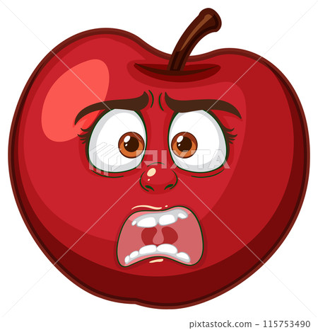 Worried Apple Cartoon Character Worried Apple Cartoon Character 115753490