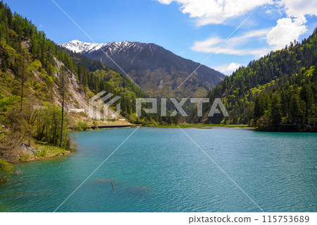 Jiuzhaigou is a nature reserve and national park located in the north of Sichuan, China 115753689