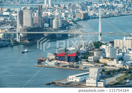 Daytime view from the Sakishima Cosmo Tower Observatory, looking towards Tempozan 115754164