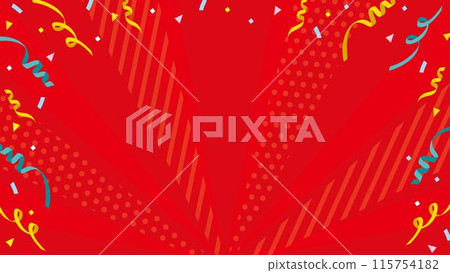 Confetti and paper stream background Size ratio 16:9 Banner 115754182