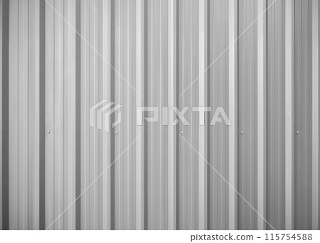 Corrugated galvanised steel wall texture background. 115754588