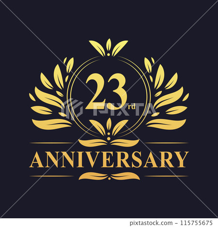 23rd Anniversary Design, luxurious golden color 23 years Anniversary logo design celebration. 23rd Anniversary Design, luxurious golden color 23 years Anniversary logo design celebration. 115755675
