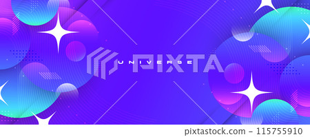 Abstract and Colorful Gradient Background Design with Circle Objects. Cover, Banner or Layout Design Template for Identity, Branding, Advertising or Promotion 115755910
