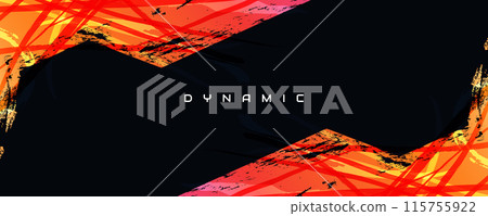 Grunge Sports Background with Brushstrokes in Colorful Gradient Style 115755922