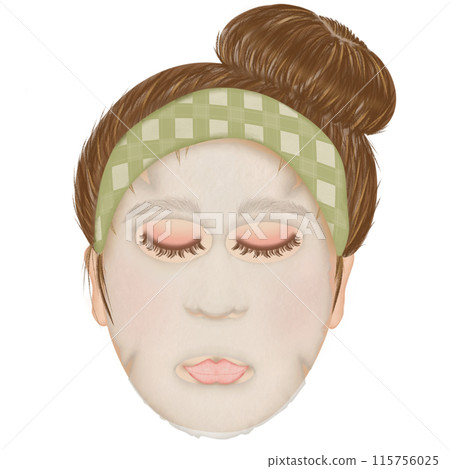 Facial sheet mask cosmetics.with cucumber Hyaluronic acid white mask. Cosmetology and health care. illustration Isolated hand drawn. Facial sheet mask cosmetics.with cucumber Hyaluronic acid white mask. Cosmetology and health care. illustration Isolated hand drawn. 115756025