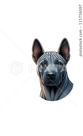 來自泰國的泰國脊背犬的彩色影像。它的背部有獨特的毛髮脊。藏獒, 西藏, 大型 來自泰國的泰國脊背犬的彩色影像。它的背部有獨特的毛髮脊。藏獒, 西藏, 大型 115756097