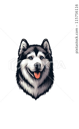 美國阿拉斯加雪橇犬的彩色影像。它們體型龐大、力量強大,被稱為雪橇犬。 美國阿拉斯加雪橇犬的彩色影像。它們體型龐大、力量強大,被稱為雪橇犬。 115756116