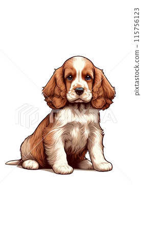 英國騎士查理王小獵犬的彩色影像。個性優雅、友善。 115756123