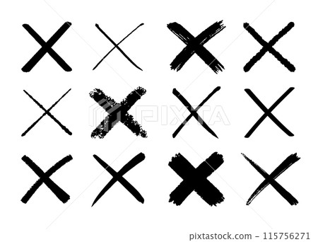 X handwritten brush material (black) 115756271