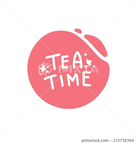 Cooking food lettering Tea Time. Kitchen badge logo, baking food typography and cook label vector 115756364