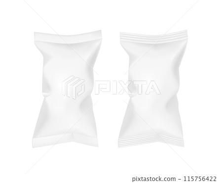 White packaging for snacks, food, chips, sugar and spices 115756422