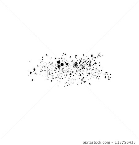 Grunge ink splatter. Splash of paint, spray drop staining and frame with wet paint drop traces vector. Illustration splash and drip design, silhouette blob spray 115756433