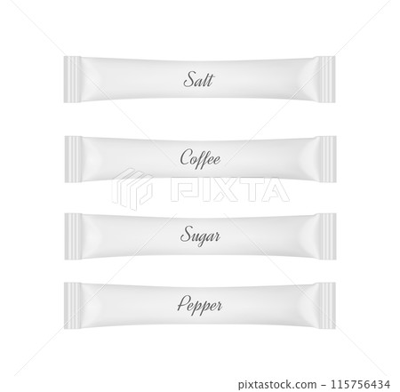 White disposable packaging for snacks, food, sugar and spices 115756434